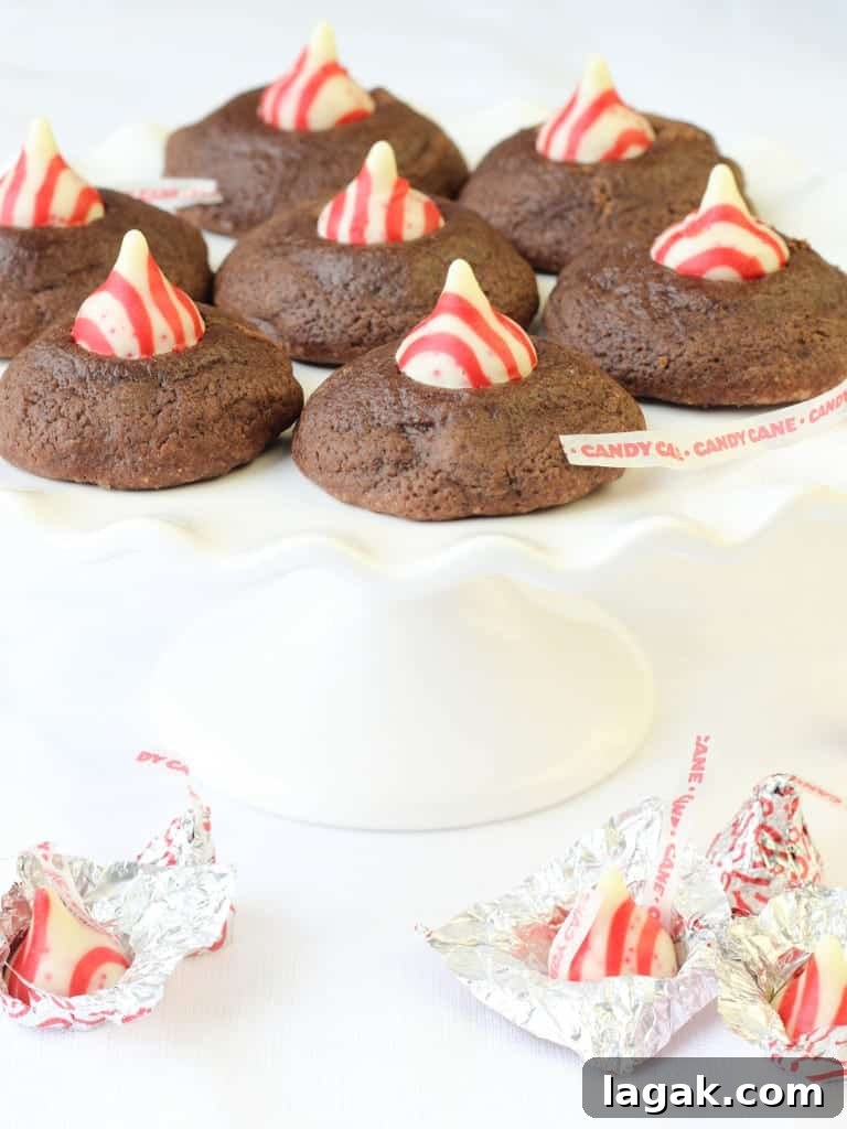 Double Chocolate Peppermint Kiss Cookies