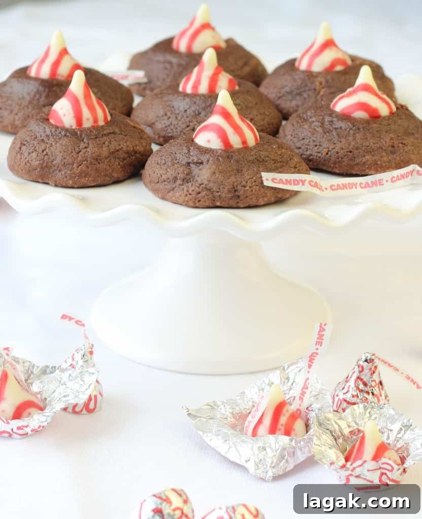 Double Chocolate Peppermint Kiss Cookies