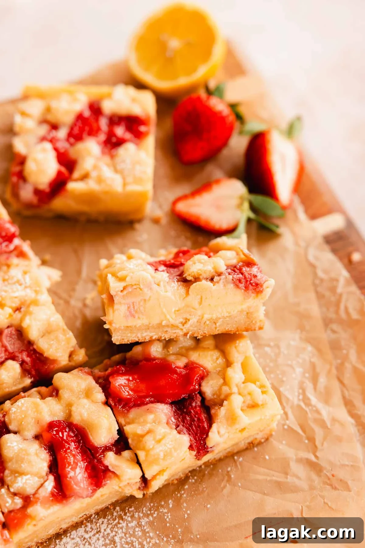 Strawberry Lemon Bars Recipe with Zesty Shortbread Crust 16 creamy lemon strawberry bars with shortbread crust