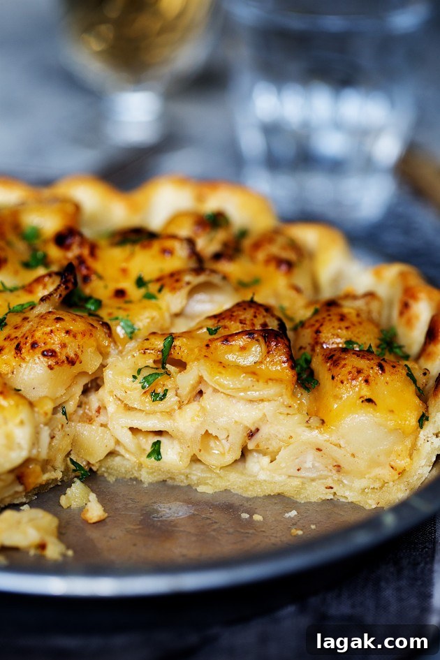 Cheesy Meat Lover's Mac and Cheese Pie Recipe 4 meaty-mac-and-cheese-pie-via-bakers-royale