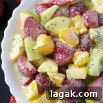 Bowl of poppy seed fruit salad