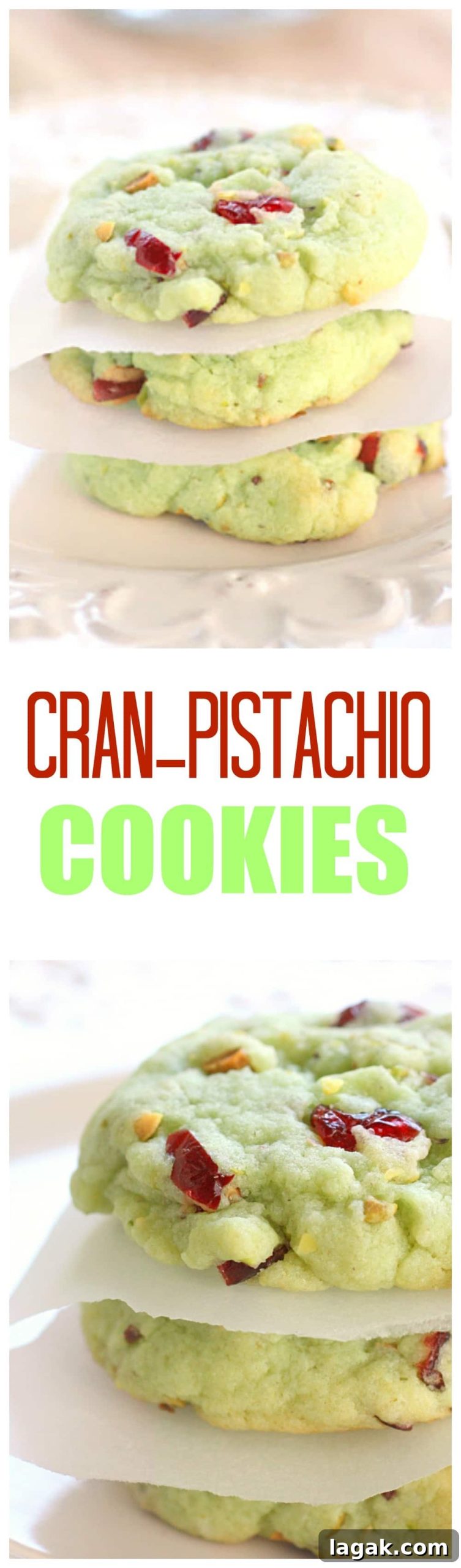 Cranberry Pistachio Cookies Recipe: Crispy, Chewy Holiday Cookies 5 Cran Pistachio Cookies - festive and delicious! #cranberry #pistachio #cookies #christmas #plate