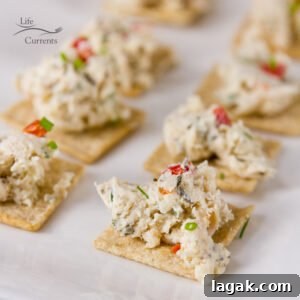 Creamy Pimento Chicken Spread Recipe for Sandwiches & Dips 2 This Creamy Chicken Pimento Spread is a creamy delicious topping for crackers, perfect for all your parties! #appetizer #dip #party #biggame