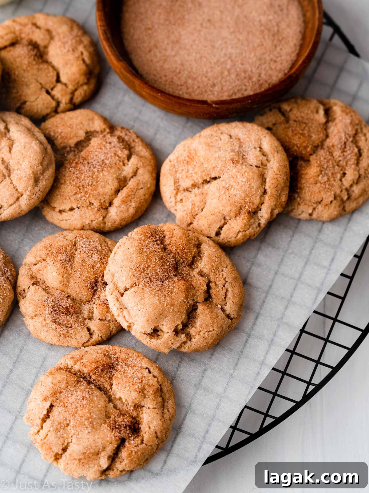 Gluten-Free Snickerdoodle Cookies: Soft Cinnamon Recipe 4 Gluten free snickerdoodles on parchment paper.