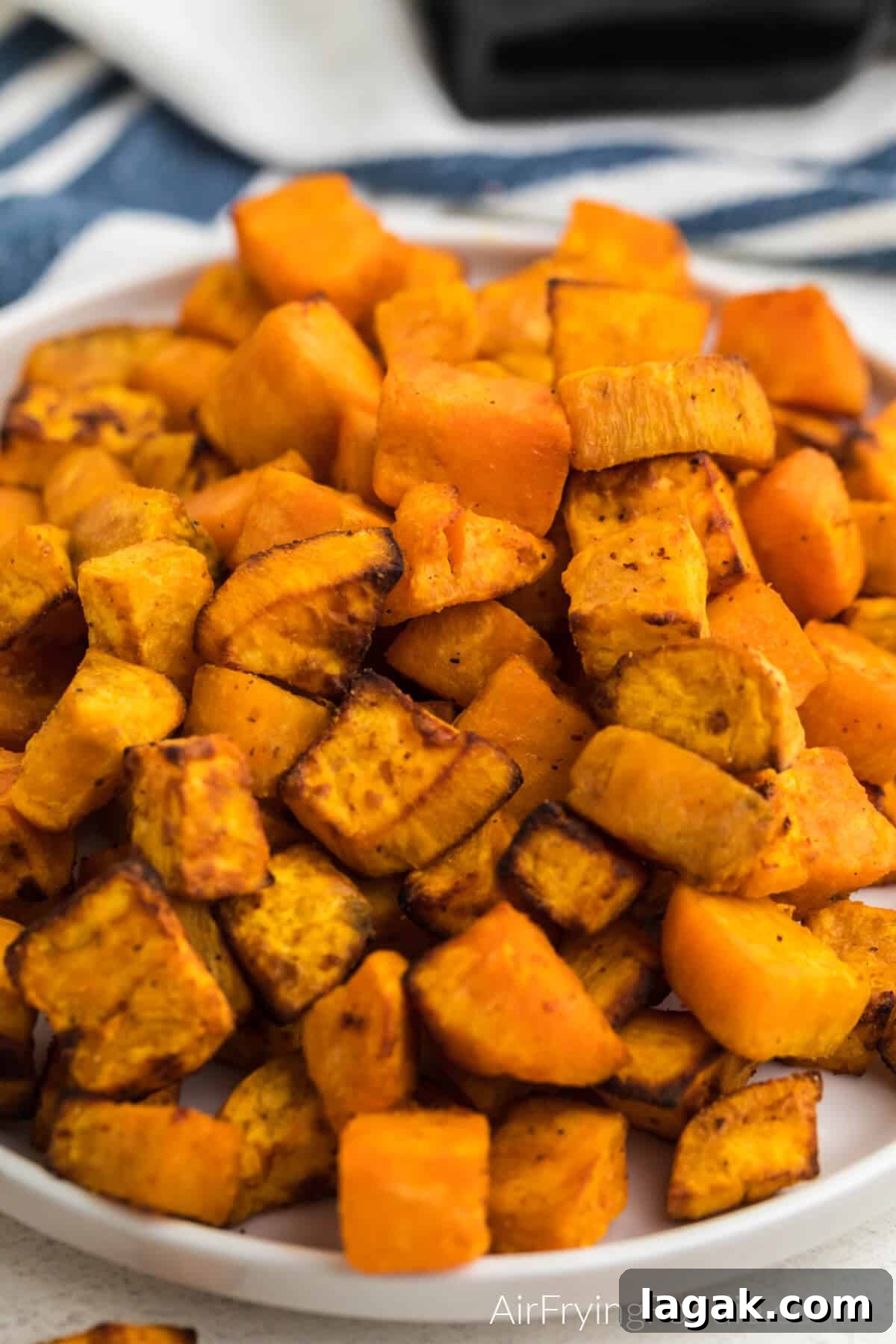Crispy Air Fryer Sweet Potato Cubes Recipe 2 Air Fryer sweet potato cubes