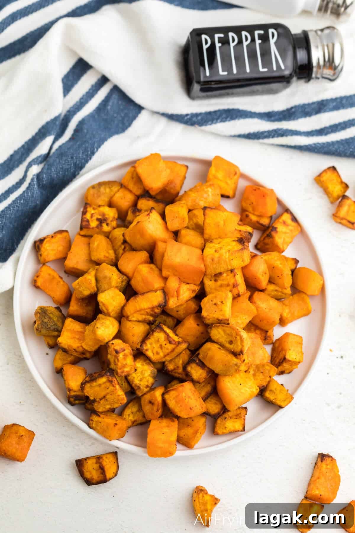 Crispy Air Fryer Sweet Potato Cubes Recipe 11 Finished air fryer sweet potato cubes