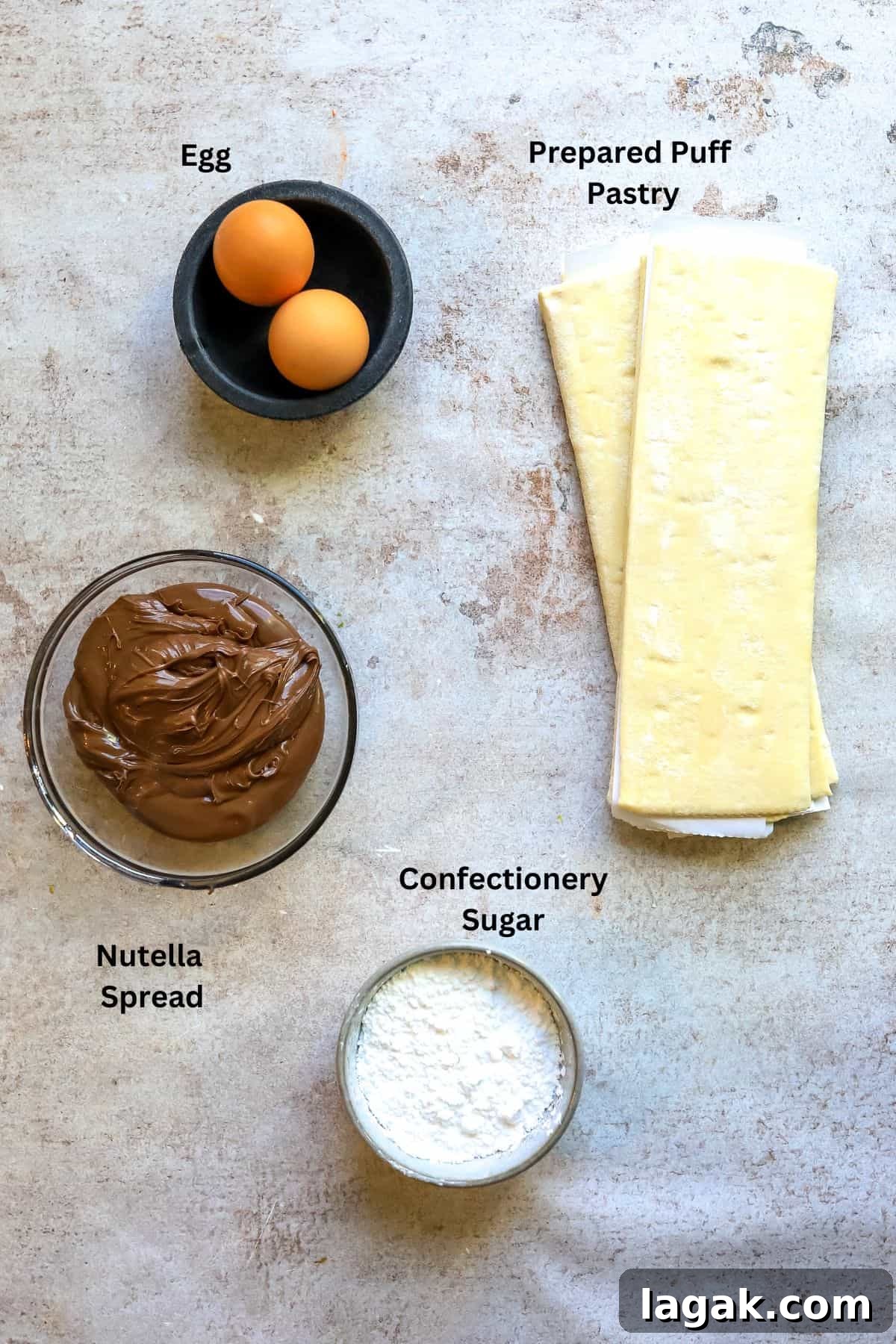 Ingredients needed to make the recipe on a counter.