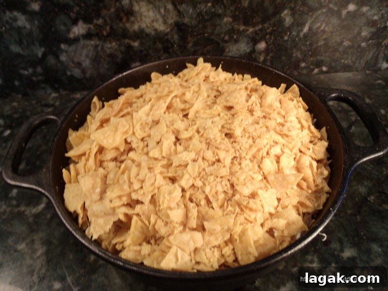 Spicy Bratwurst Chili Casserole Recipe for Crowd Meals 5 Chili Brats Casserole ready for oven