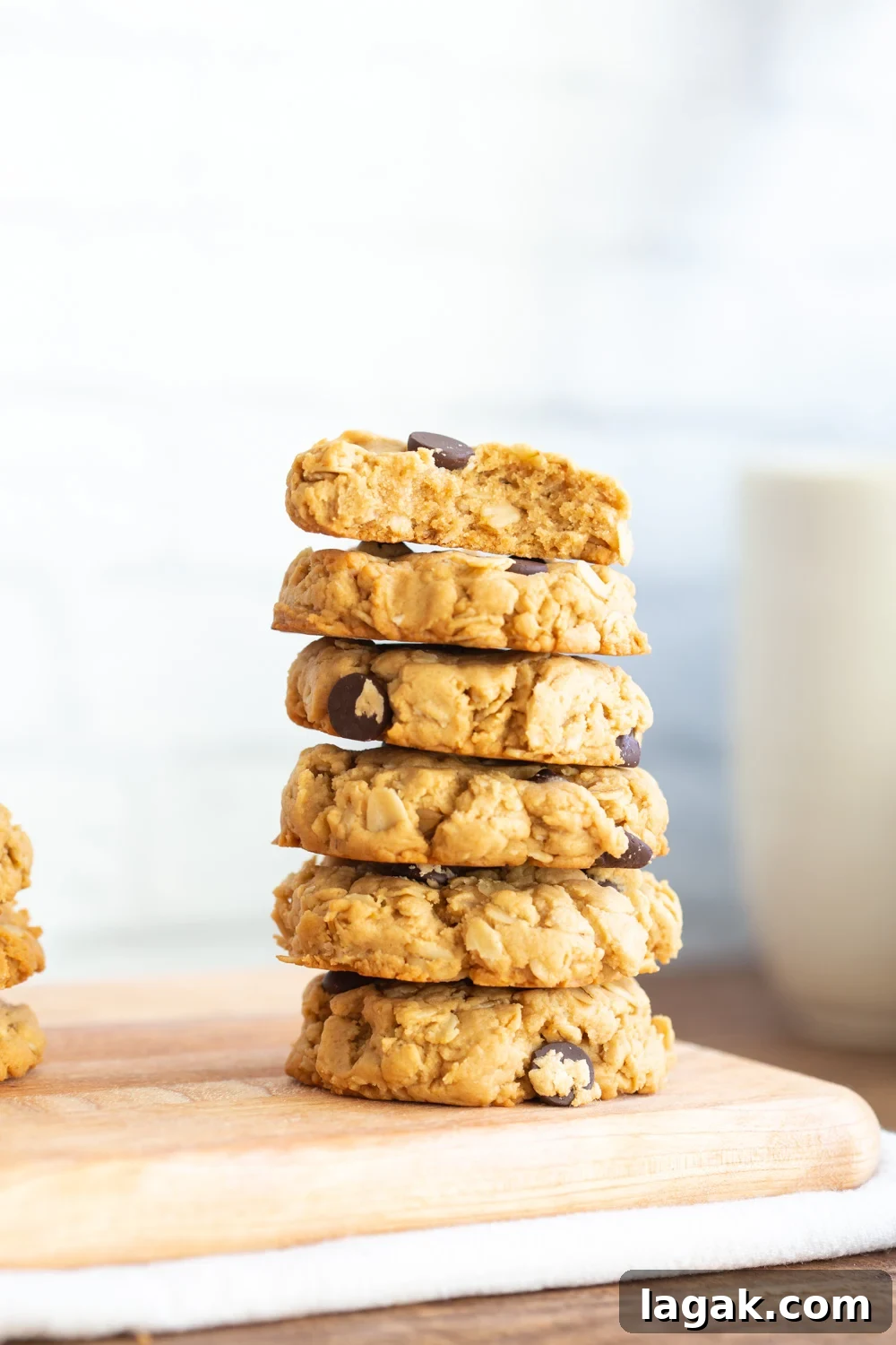 Tray of Vegan Peanut Butter Oatmeal Chocolate Chip Cookies