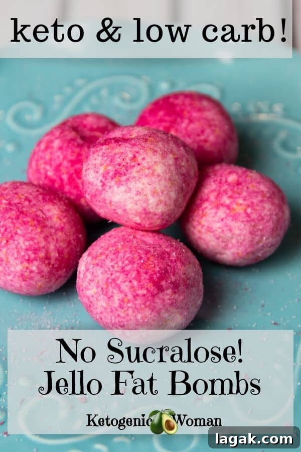 Pinterest graphic for non sucralose jello balls