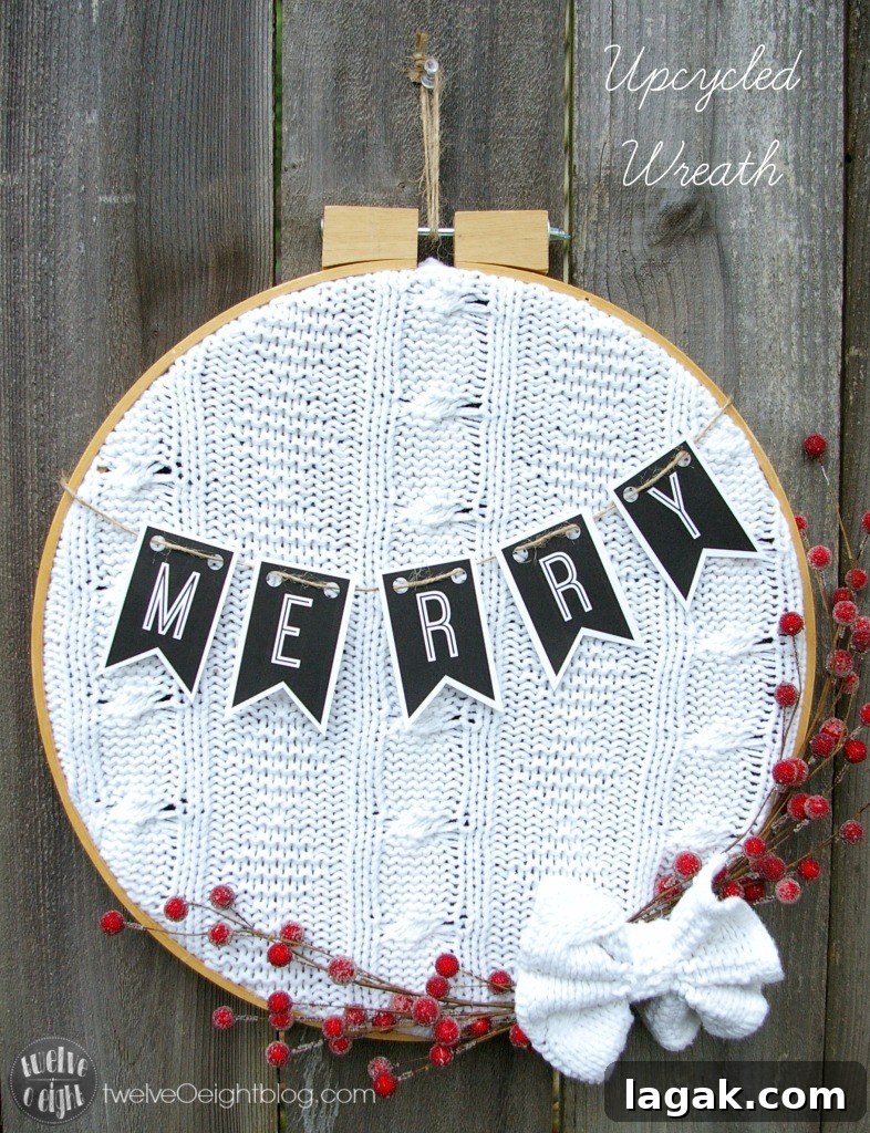 25+ Cozy Sweater Craft Ideas for Stylish DIY Projects 12 Upcycled Wreath