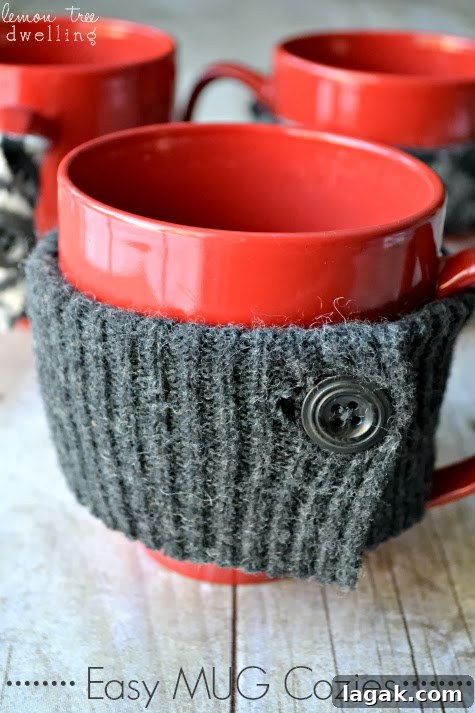 25+ Cozy Sweater Craft Ideas for Stylish DIY Projects 3 Easy mug cozies