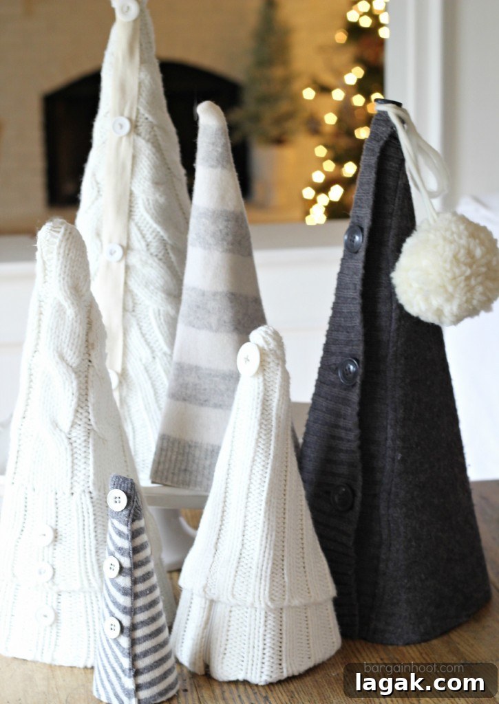 25+ Cozy Sweater Craft Ideas for Stylish DIY Projects 23 Recycled sweater trees