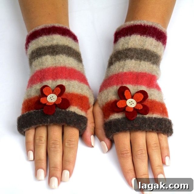25+ Cozy Sweater Craft Ideas for Stylish DIY Projects 24 How to make Felt Fingerless Gloves