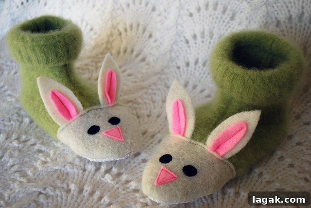 25+ Cozy Sweater Craft Ideas for Stylish DIY Projects 28 Fuzzy Bunny Slippers