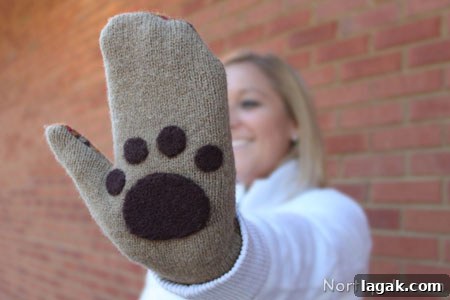 25+ Cozy Sweater Craft Ideas for Stylish DIY Projects 29 Wooly paws DIY sweater mittens