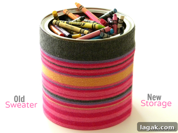 25+ Cozy Sweater Craft Ideas for Stylish DIY Projects 4 Old sweater - new storage