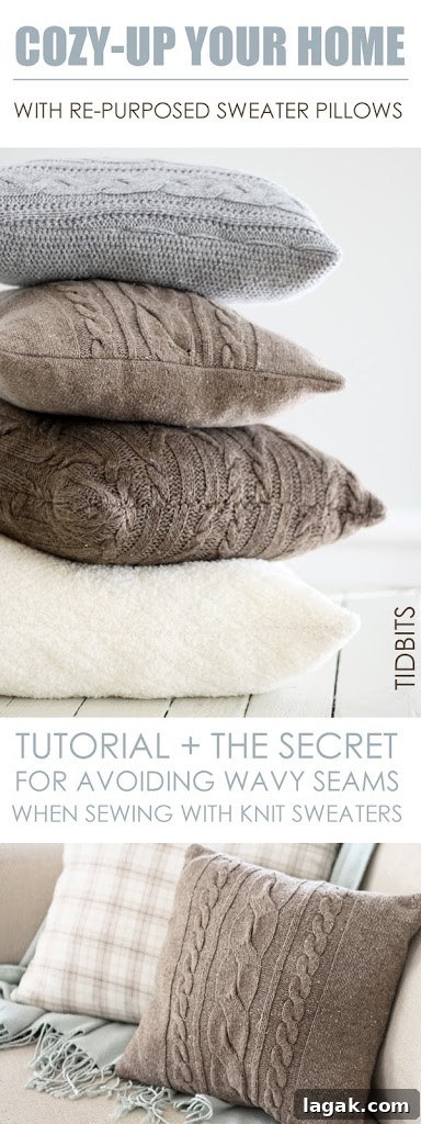 25+ Cozy Sweater Craft Ideas for Stylish DIY Projects 7 Re-purposed sweater pillows