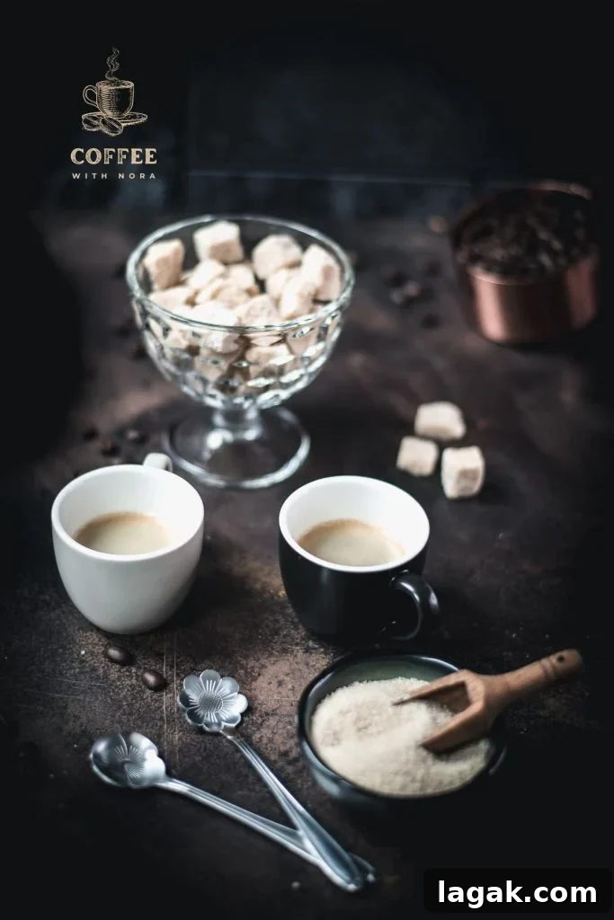 Brown Sugar in Coffee: Flavor Tips, Brewing Methods & Sweetening Guide 3 Brown sugar in dark green bowl next to black cup filled with black coffee.