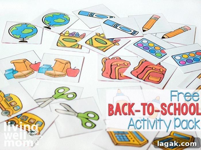 Printable Matching Games Pack for Preschoolers — Free Download 2 Free back-to-school activity pack for preschoolers with school supply themed printables.