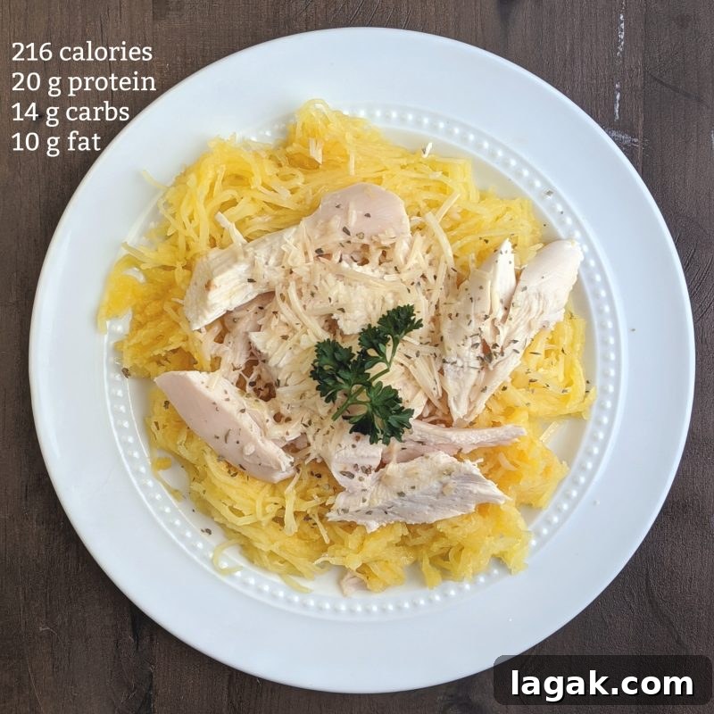 Spaghetti Squash with Chicken and Parmesan — Light Dinner Recipe 2 Low calorie spaghetti squash with chicken and paremsan recipe nutrition info