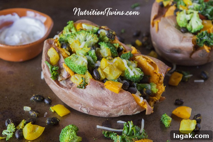 Vegetarian Loaded Sweet Potato plated