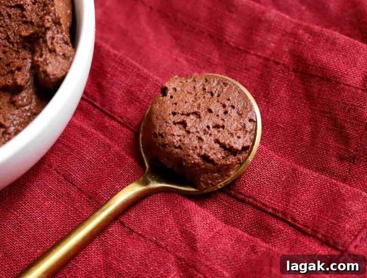 Instant Chocolate Mousse with One Ingredient — Quick Recipe 12 one ingredient chocolate mousse on a spoon