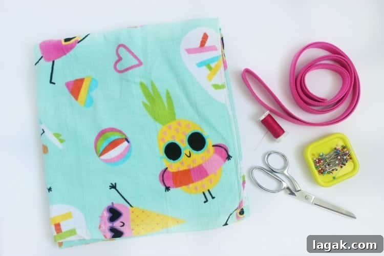 Turn a Beach Towel Into a Stylish DIY Beach Bag in Minutes 5 Finished towel beach bag