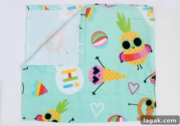 Turn a Beach Towel Into a Stylish DIY Beach Bag in Minutes 6 Preparing towel