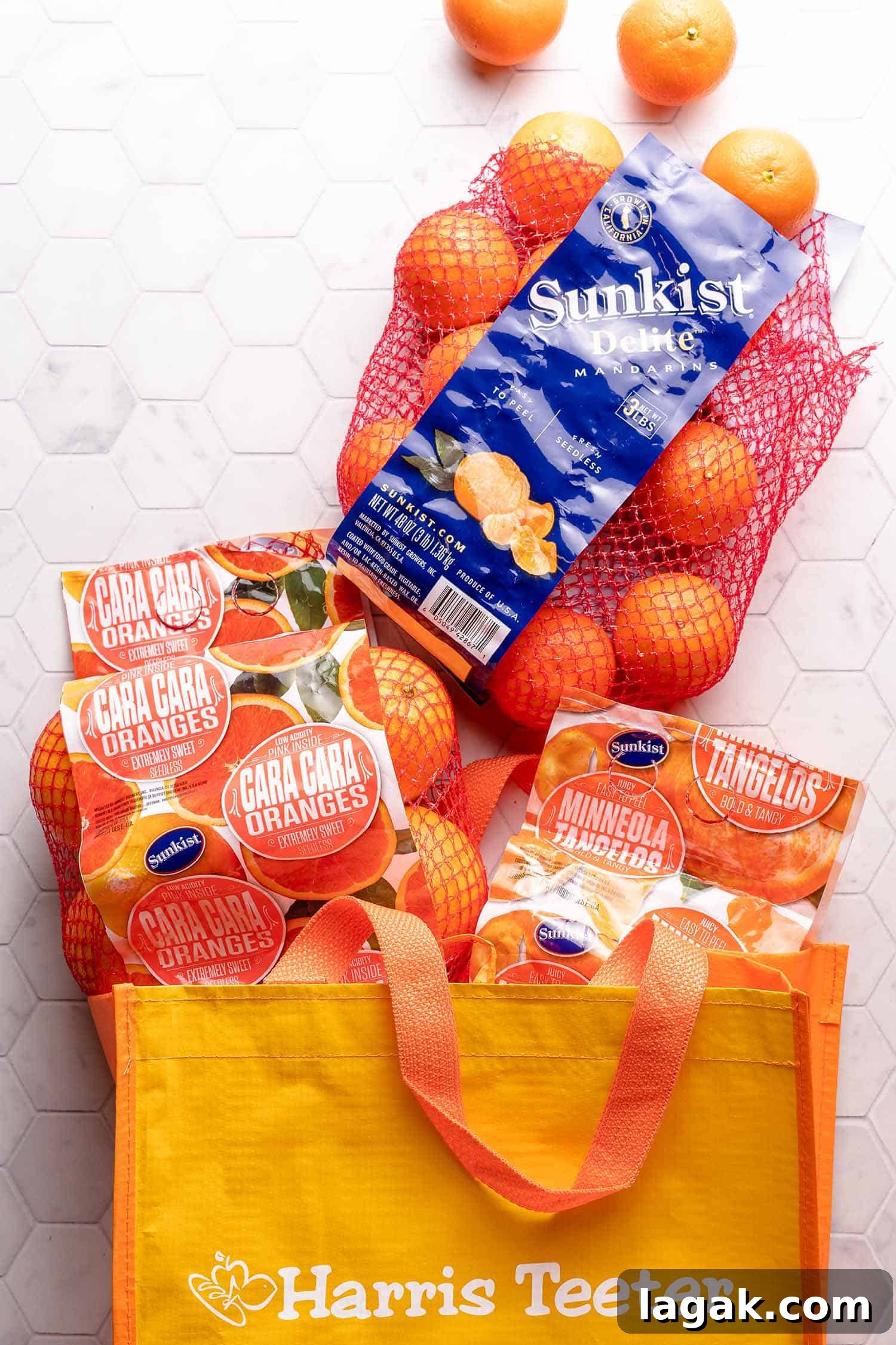 bags of citrus in Harris Teeter Shopping Bag