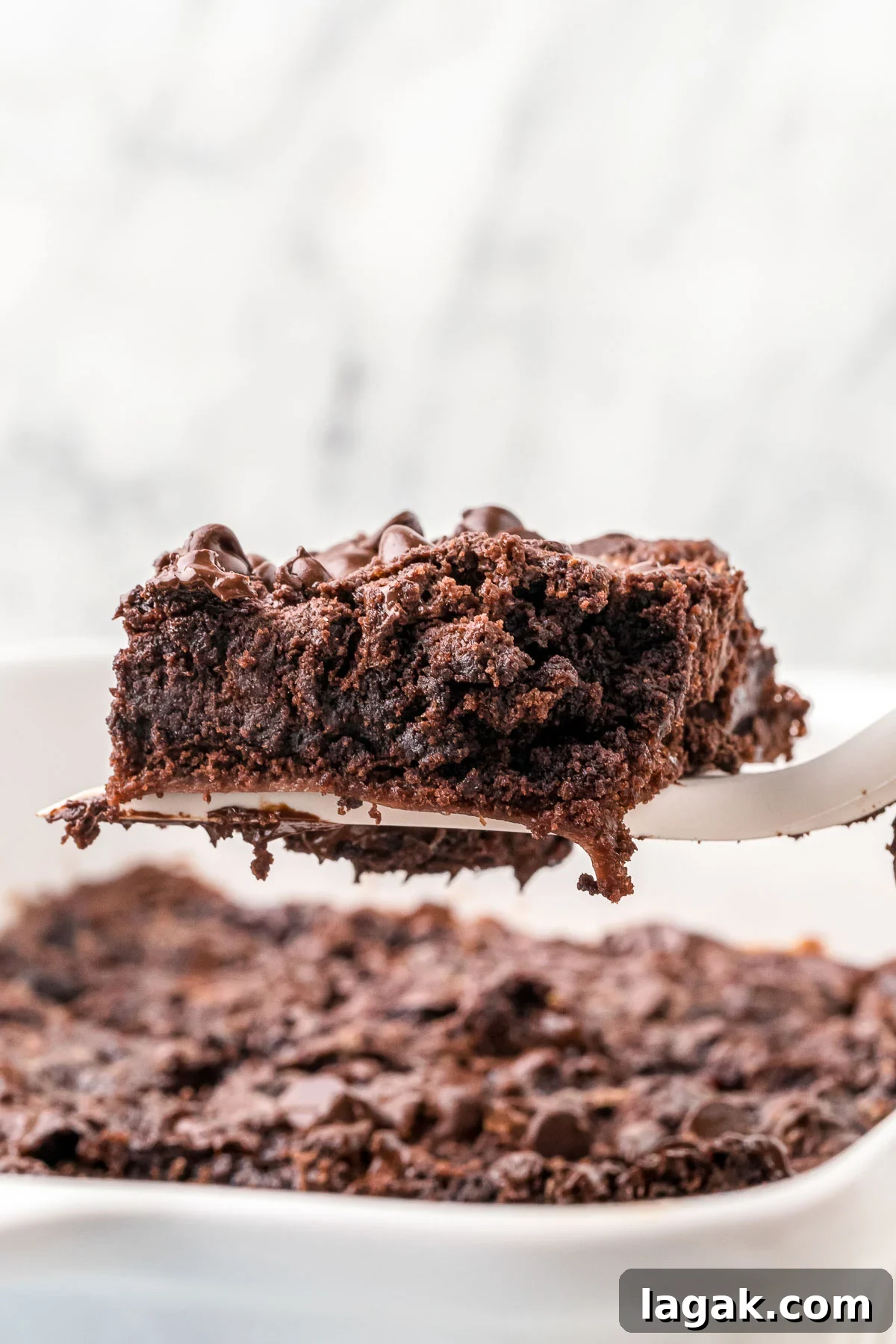 Decadent Chocolate Dump Cake Recipe – Quick One-Bowl Dessert 7 warm dessert with melted chocolate chips
