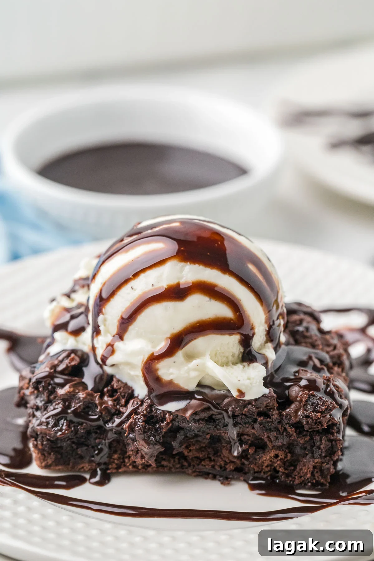 Decadent Chocolate Dump Cake Recipe – Quick One-Bowl Dessert 8 warm chocolate dessert scooped from the pan