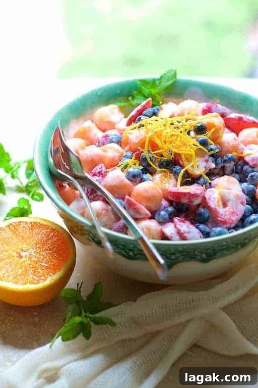 Fruit Salad with Orange Vanilla Yogurt Dressing