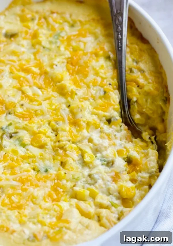 Cream Cheese Corn Casserole with Green Chiles