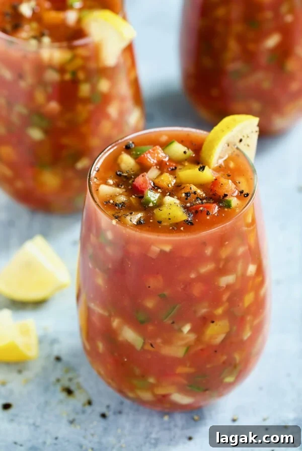 Glass of Very Veggie Gazpacho