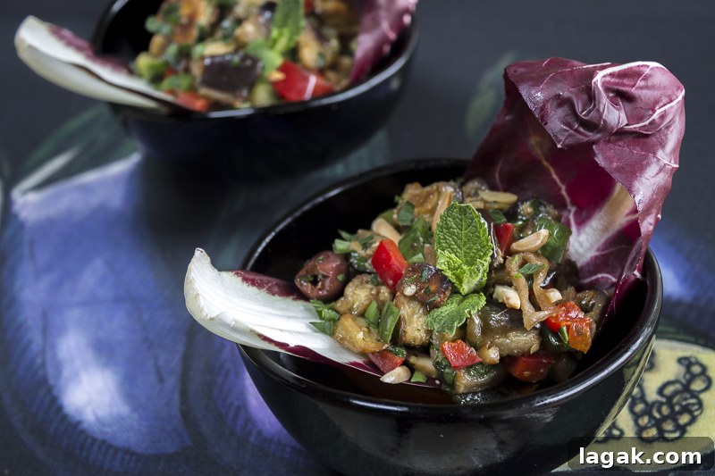 Roasted Eggplant Salad with Meyer Lemon and Ginger Dressing 5 Individual servings of the Roasted Eggplant Salad