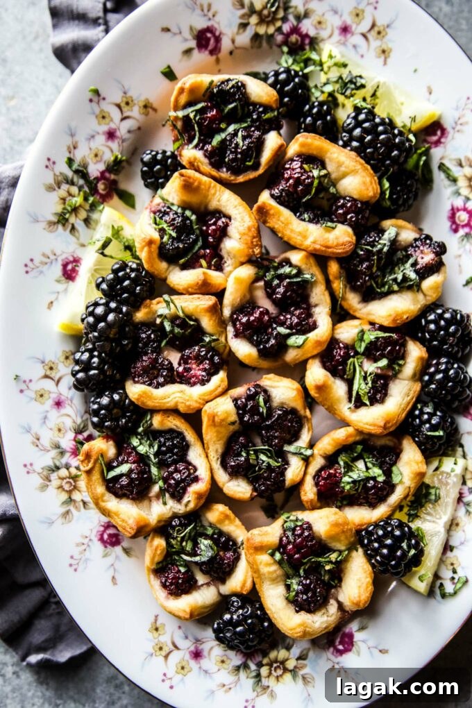 Cardamom Blackberry Brie Bites with Honey and Crispy Phyllo 2 Cardamom Blackberry Brie Bites