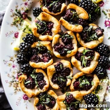 Cardamom Blackberry Brie Bites with Honey and Crispy Phyllo 9 Cardamom Blackberry Brie Bites