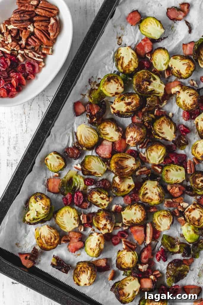Oven-roasted Brussels sprouts with crispy bacon