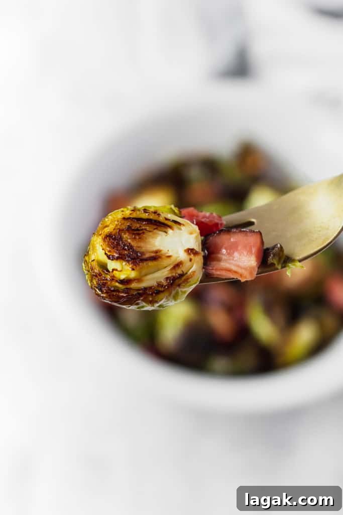 Crispy roasted Brussels sprouts with bacon