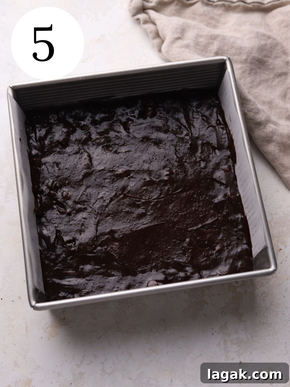 Irresistible Brown Butter Brownies Recipe for Rich, Nutty Flavor 8 Brownie batter spread into a square pan.