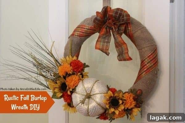 Rustic Fall Burlap Wreath DIY