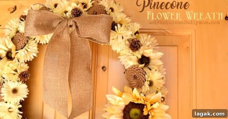Fall Flower and Pinecone Wreath