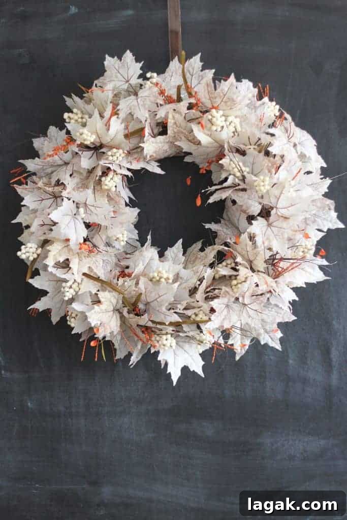 White Leaf Fall Wreath