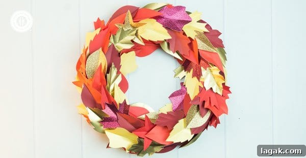 Autumn Paper Leaf Wreath