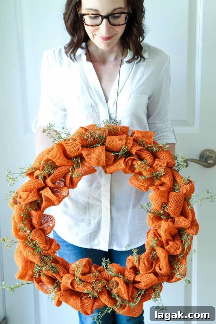 Handmade Autumn Burlap Wreath