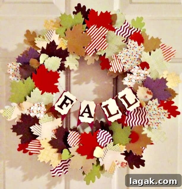Paper Leaf Fall Wreath With Cricut