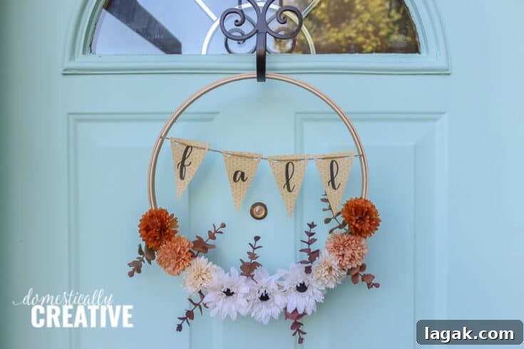 Simple DIY Fall Hoop Wreath