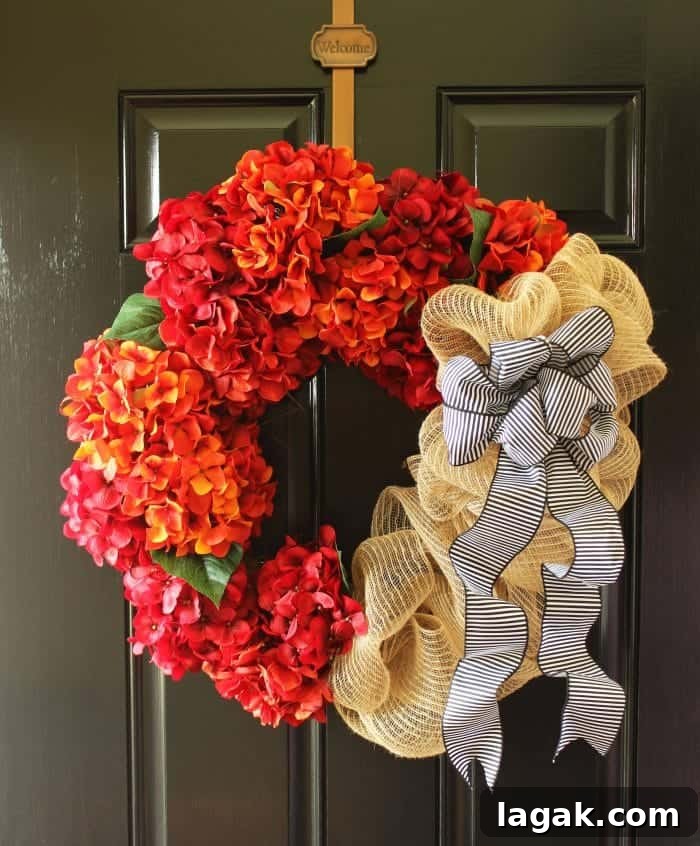 Fall Hydrangea and Jute Wreath