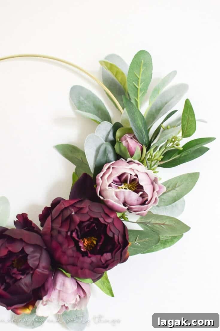 DIY Modern Fall Gold Ring Wreath